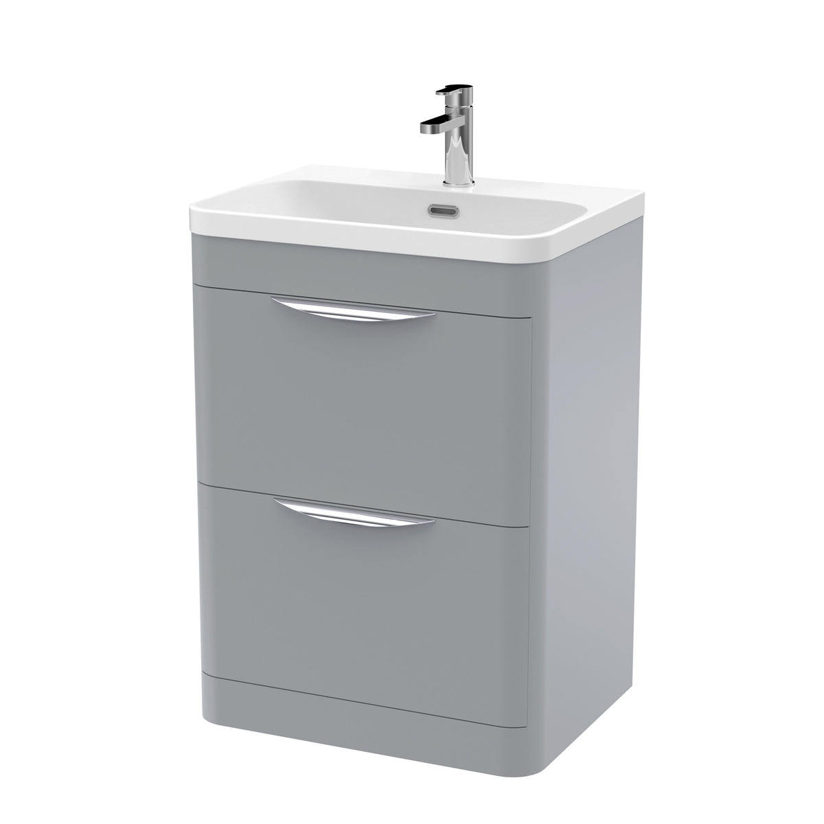 Nuie Parade 600mm 2 Drawer Floor Standing Vanity Unit With Thin Edge Basin
