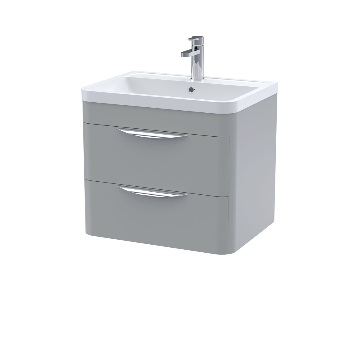Nuie Parade 600mm 2 Drawer Wall Hung Vanity Unit With Polymarble Basin
