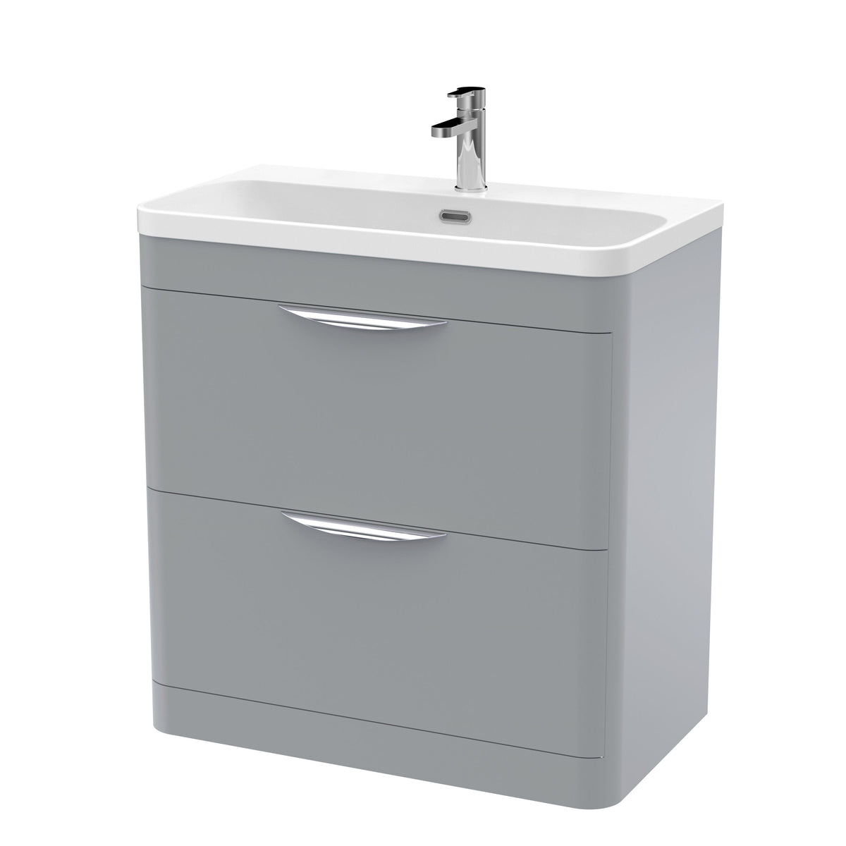 Nuie Parade 800mm 2 Drawer Floor Standing Vanity Unit With Thin Edge Basin