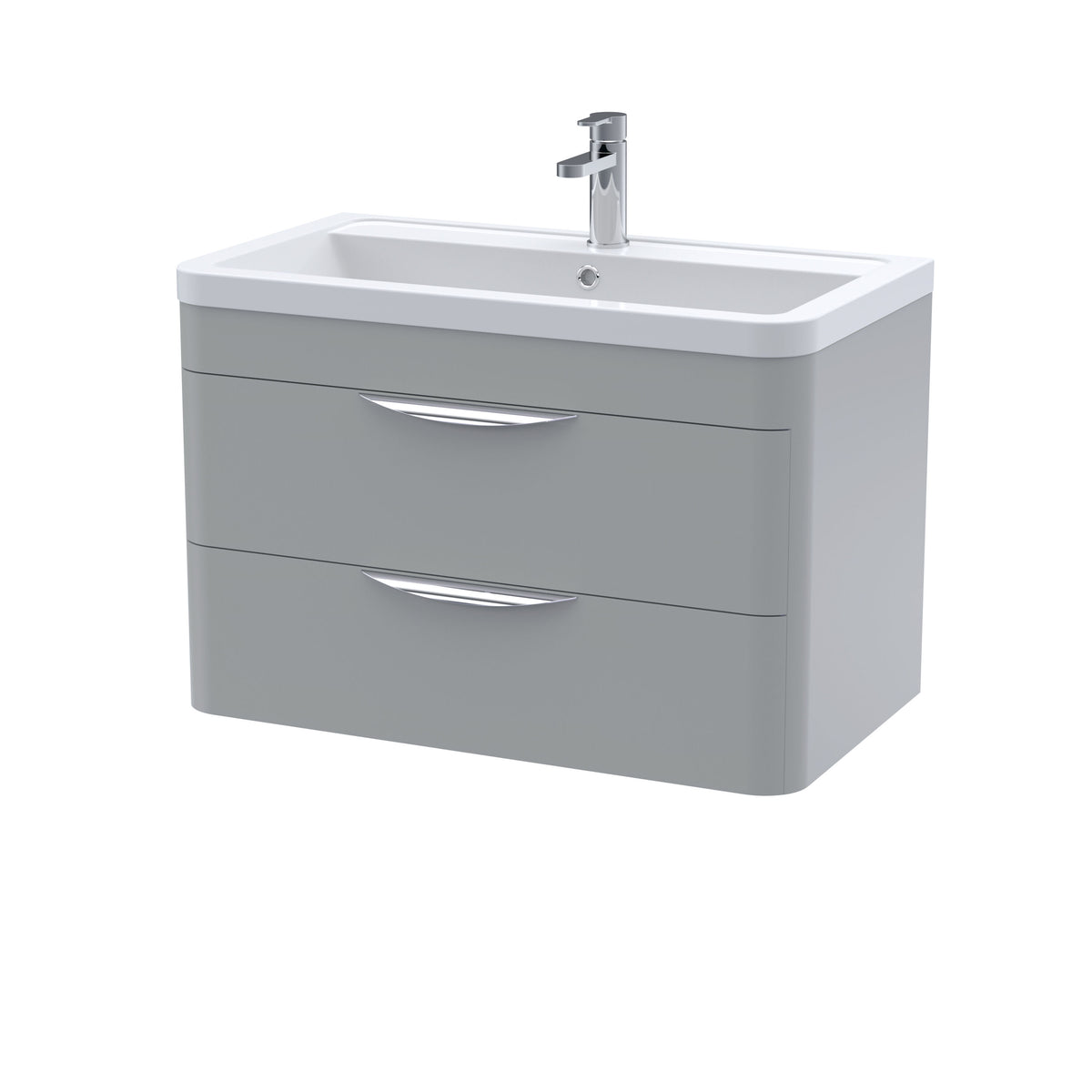 Nuie Parade 800mm 2 Drawer Wall Hung Vanity Unit With Basin