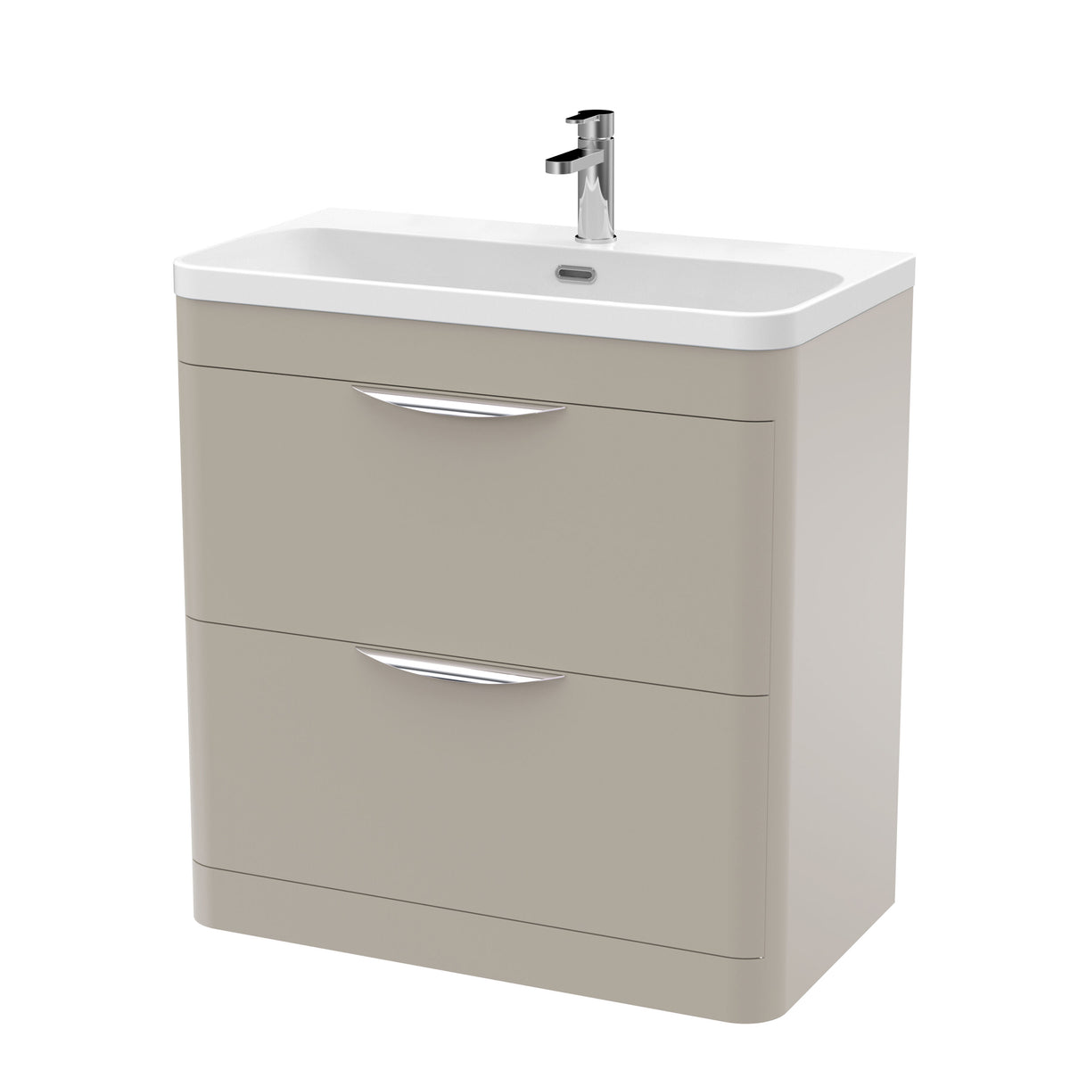 Nuie Parade 800mm 2 Drawer Floor Standing Vanity Unit With Thin Edge Basin
