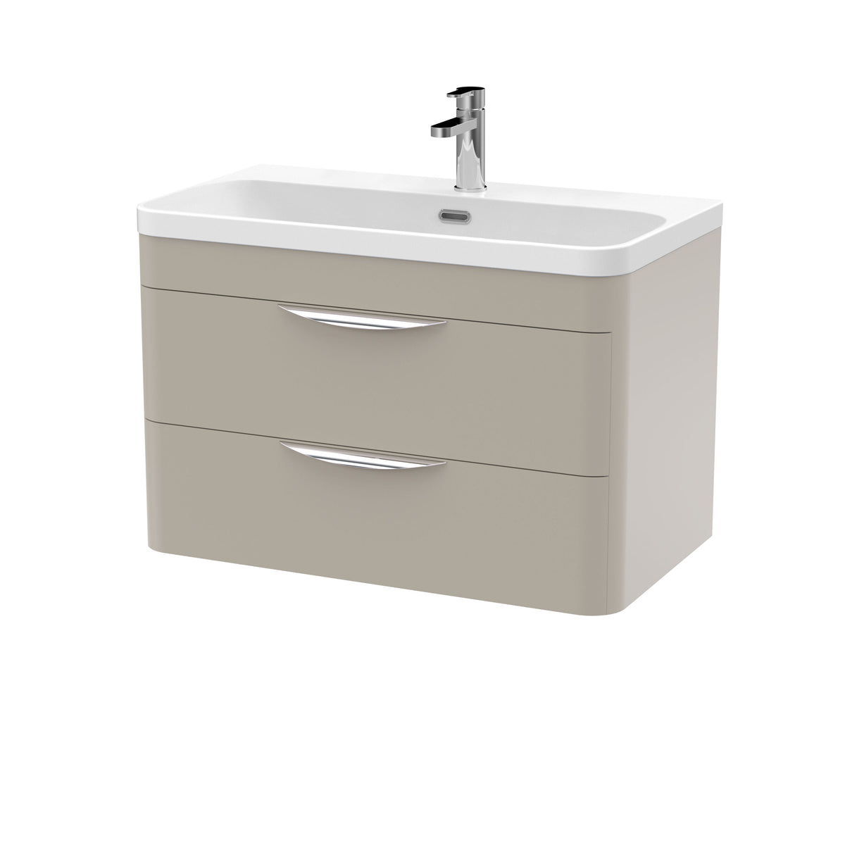 Nuie Parade 800mm 2 Drawer Wall Hung Vanity Unit With Thin Edge Basin