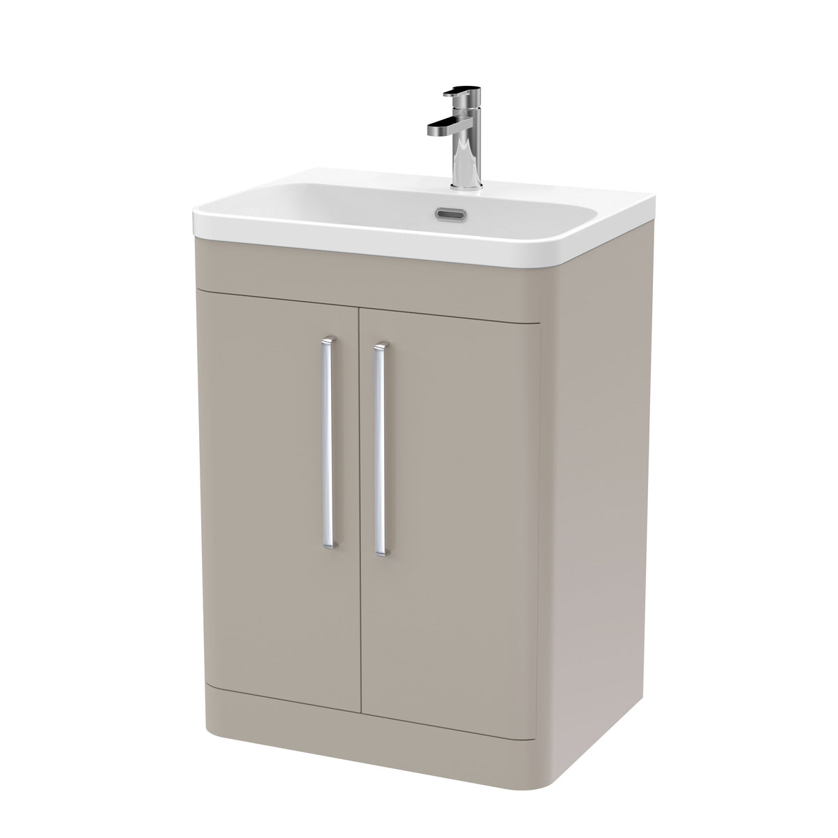 Nuie Parade 600mm 2 Door Floor Standing Vanity Unit With Thin Edge Basin