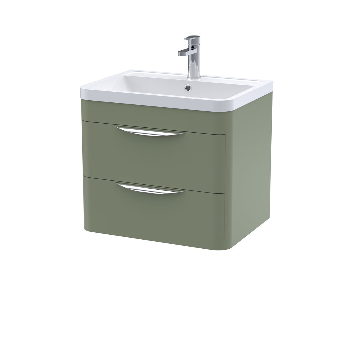 Nuie Parade 600mm 2 Door Wall Hung Vanity Unit With Polymarble Basin