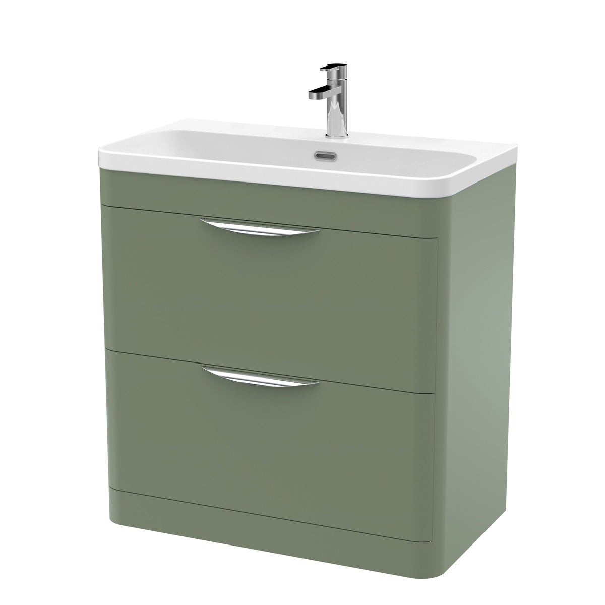 Nuie Parade 800mm 2 Drawer Floor Standing Vanity Unit With Thin Edge Basin