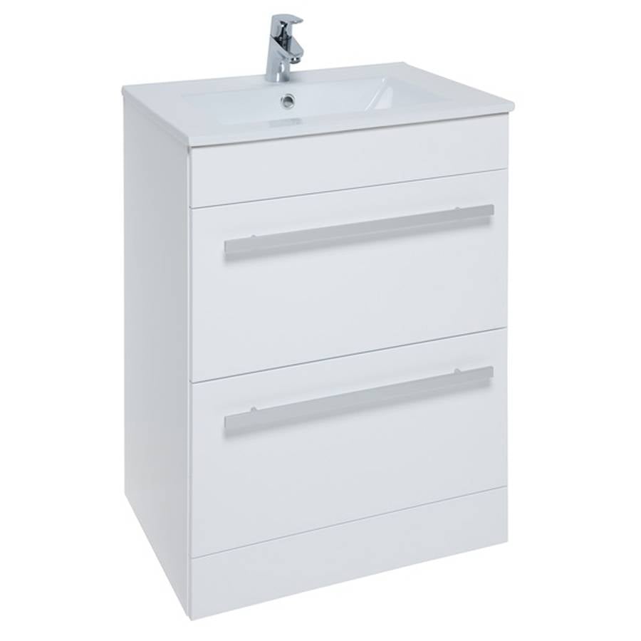 Purity/Matrix 600mm 2 Drawer Floor Standing Unit White - FUR008PU