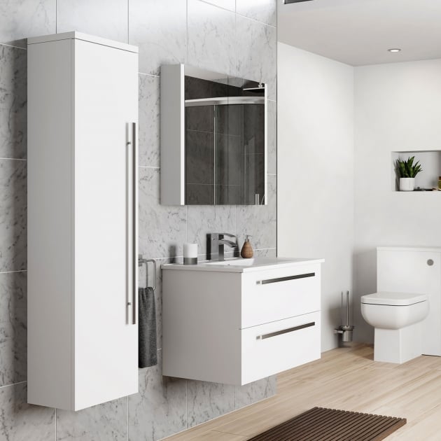Purity 1400mm Wall Mounted Side Unit White - FUR090PU - FUR090PU 1