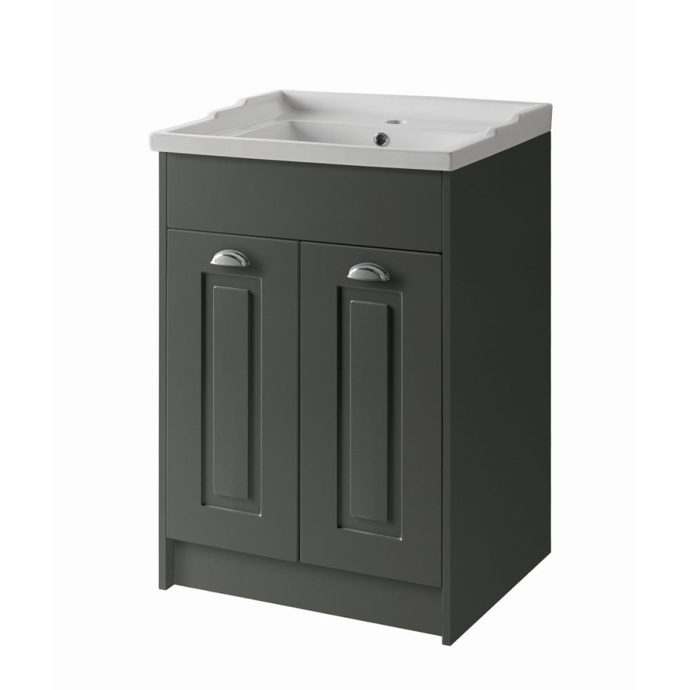 Astley 600mm Floor Standing 2 Door Unit Matt Grey - FUR520AS