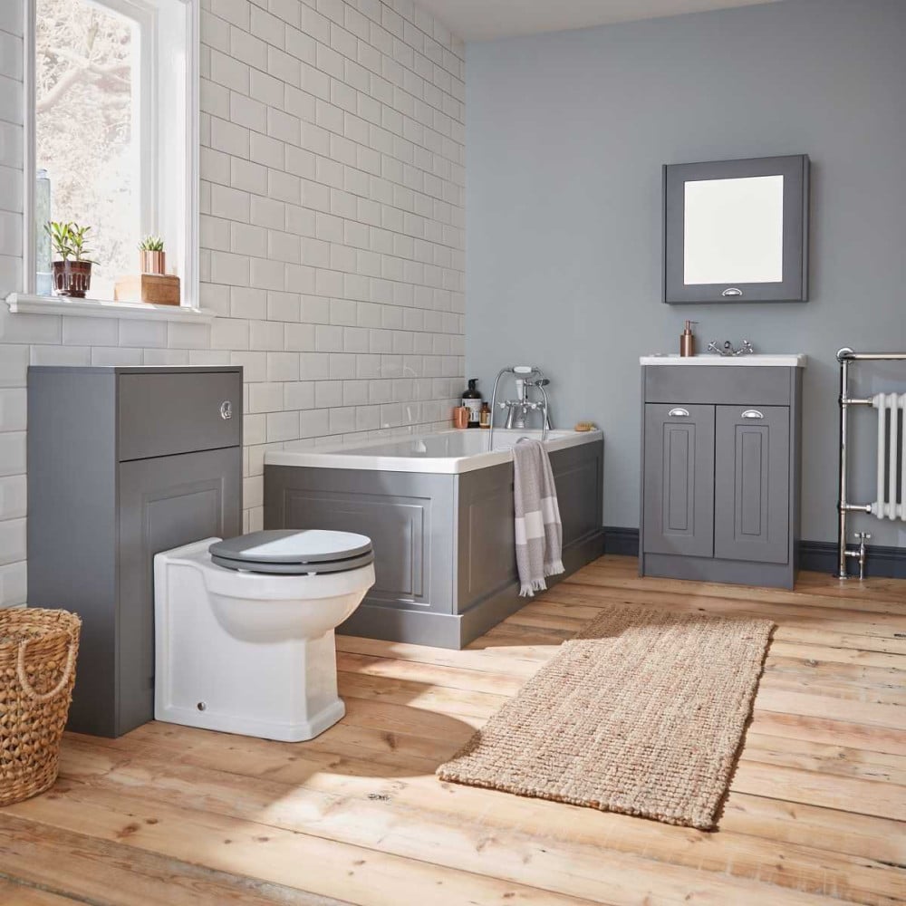 Astley 600mm Mirror Cabinet Matt Grey - FUR524AS - FUR524AS 1