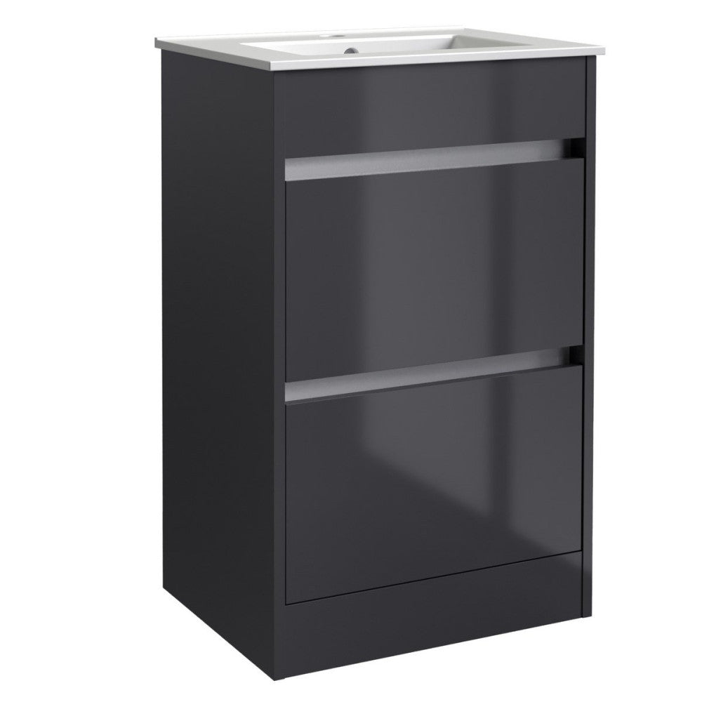 City 500x390mm Floor Standing Unit Storm Grey Gloss - FUR706CI