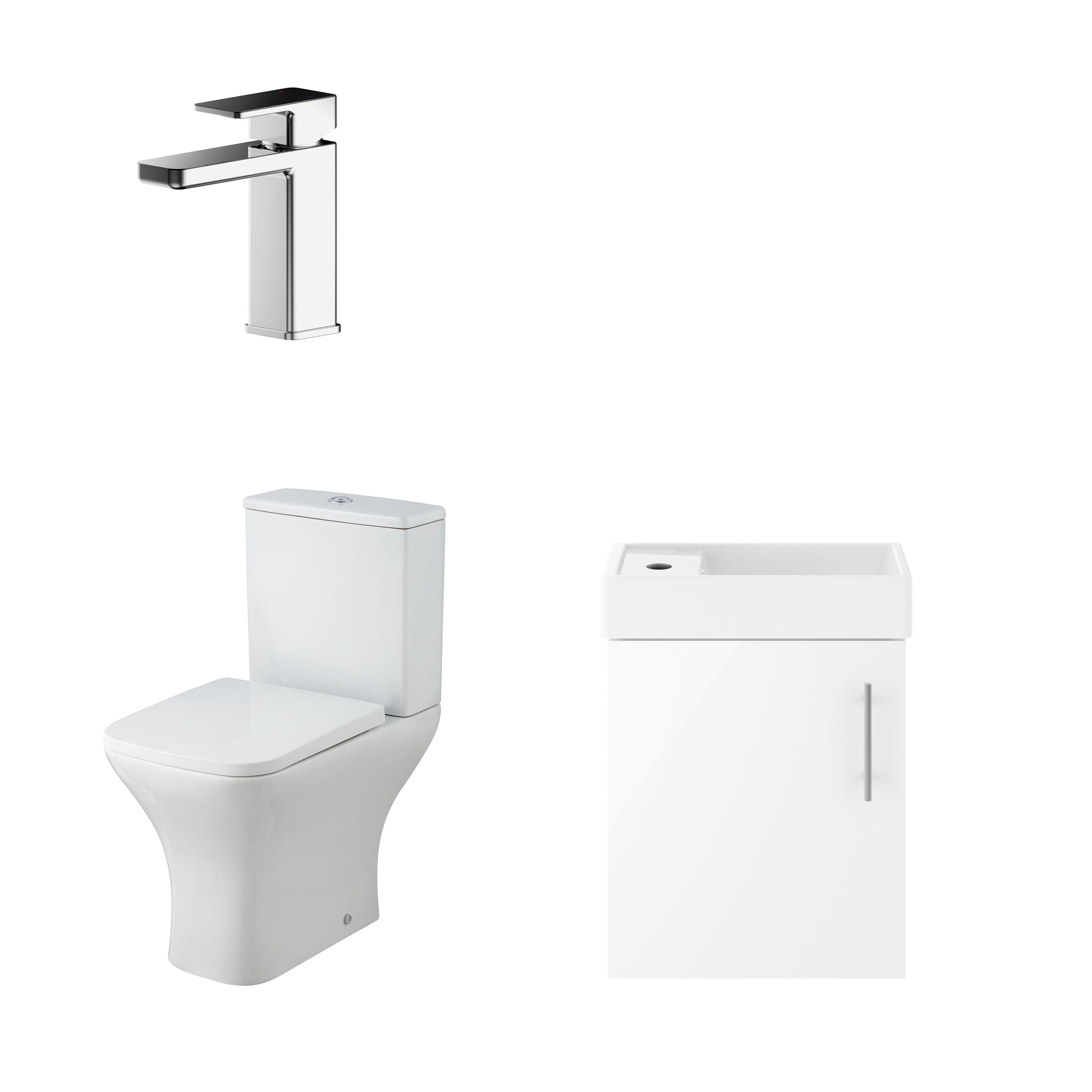 Vault 400mm Wall Hung Bathroom Suite - Gloss White