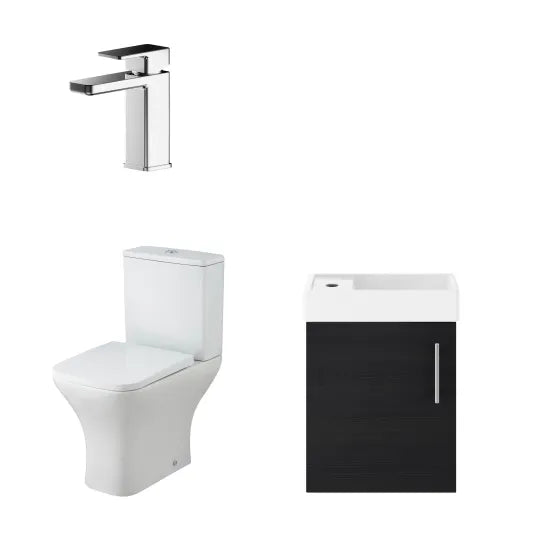 Compact 400mm Wall Hung Cloakroom Package - Anthracite