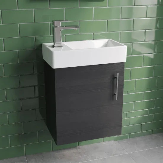 Compact 400mm Wall Hung Cloakroom Package - Anthracite