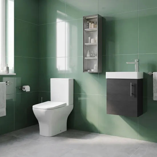 Compact 400mm Wall Hung Cloakroom Package - Anthracite