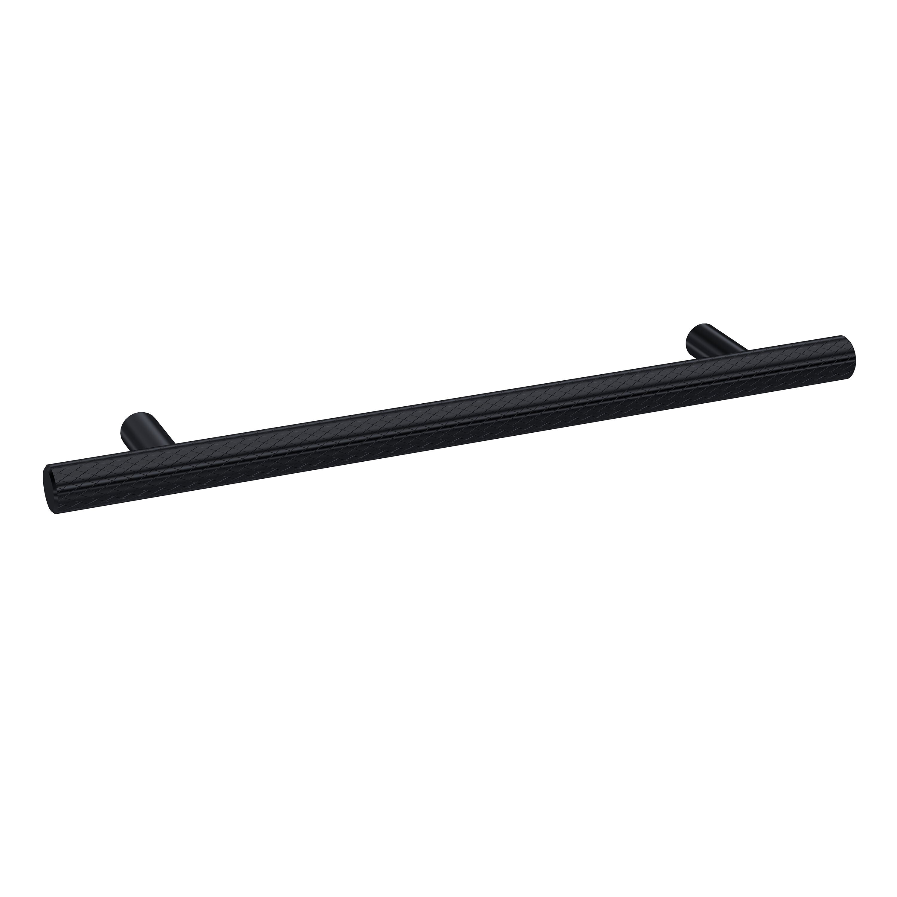 160mm Matt Black Knurled Bar Handle