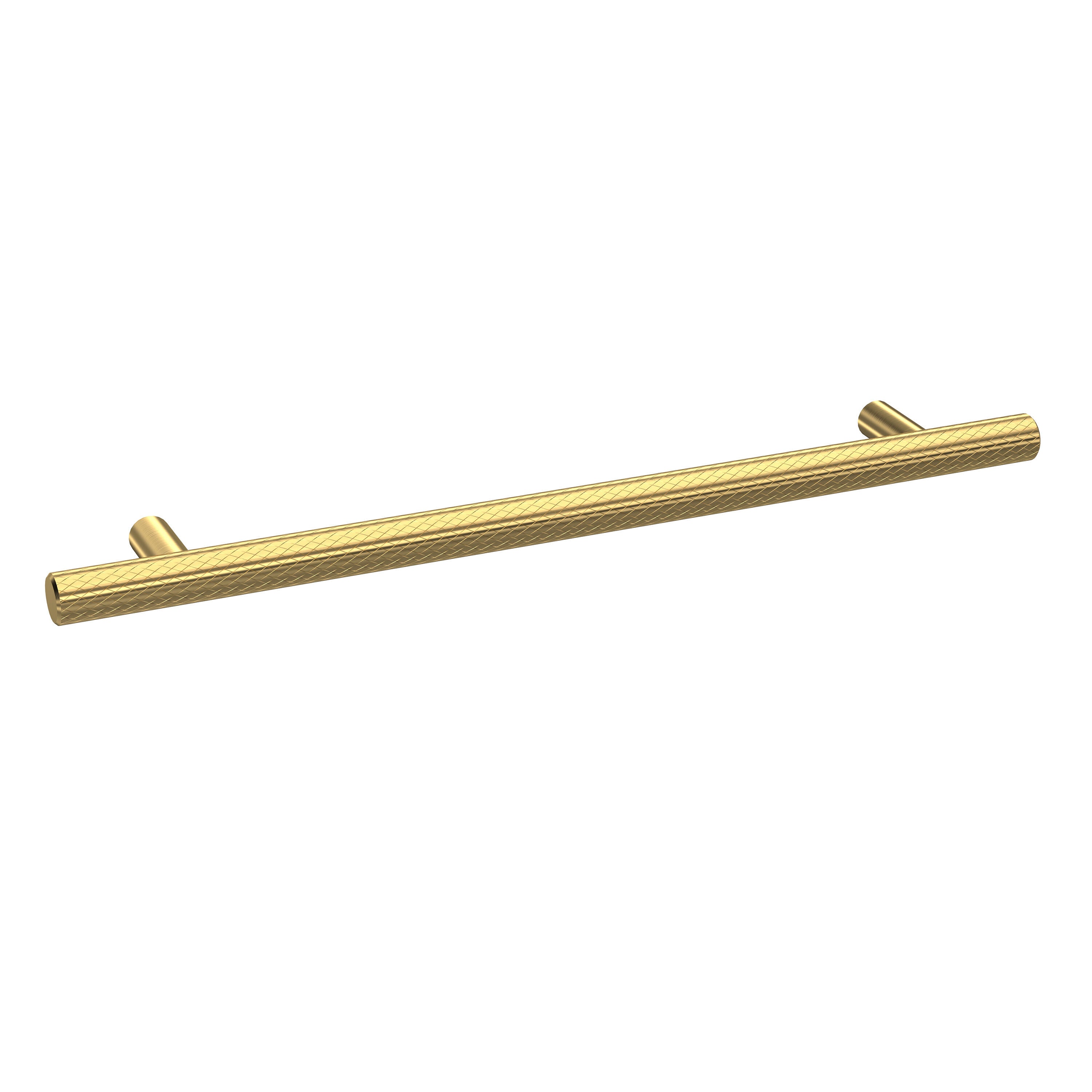 192mm Brushed Brass Knurled Bar Handle