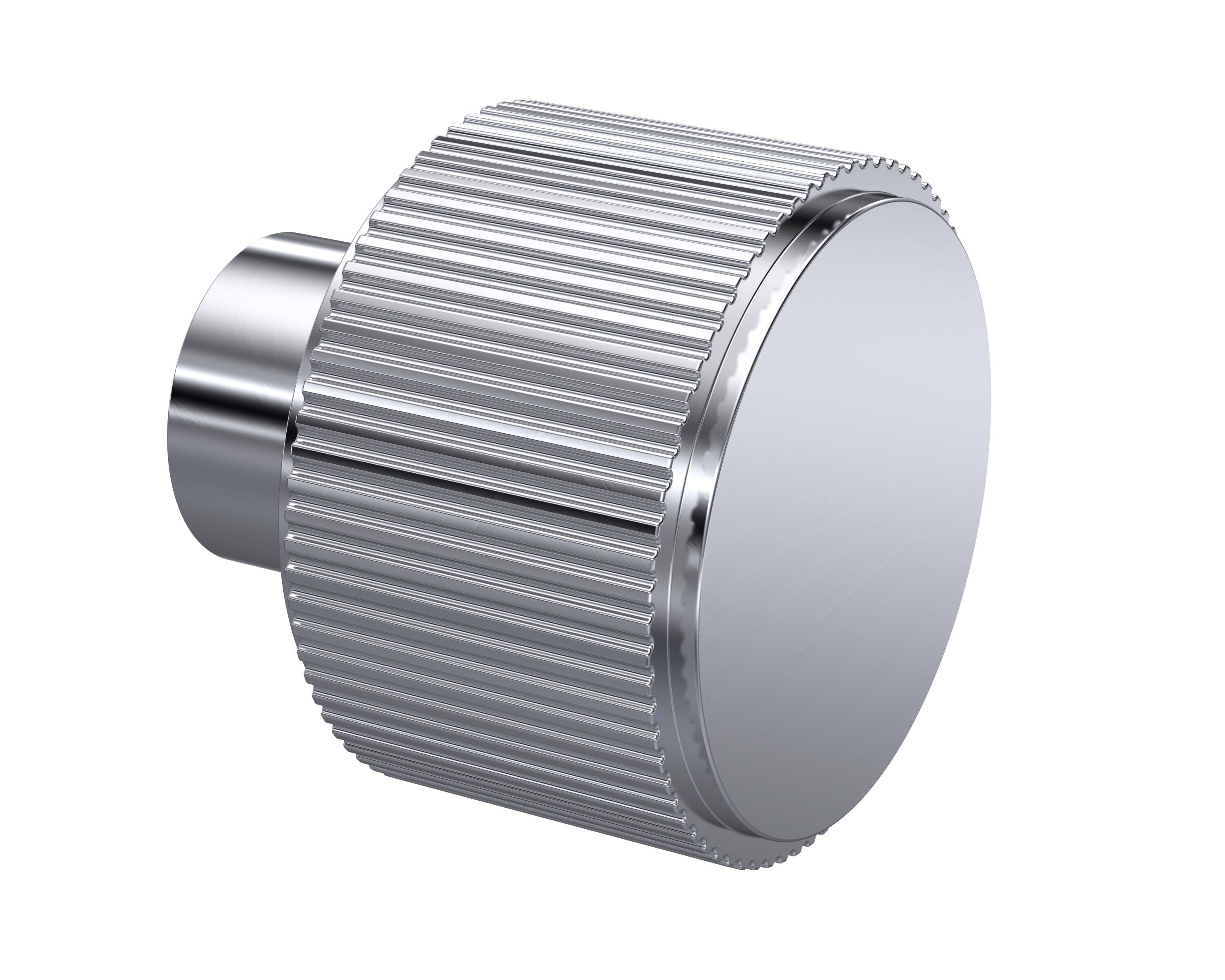 Chrome Fluted Furniture Knob