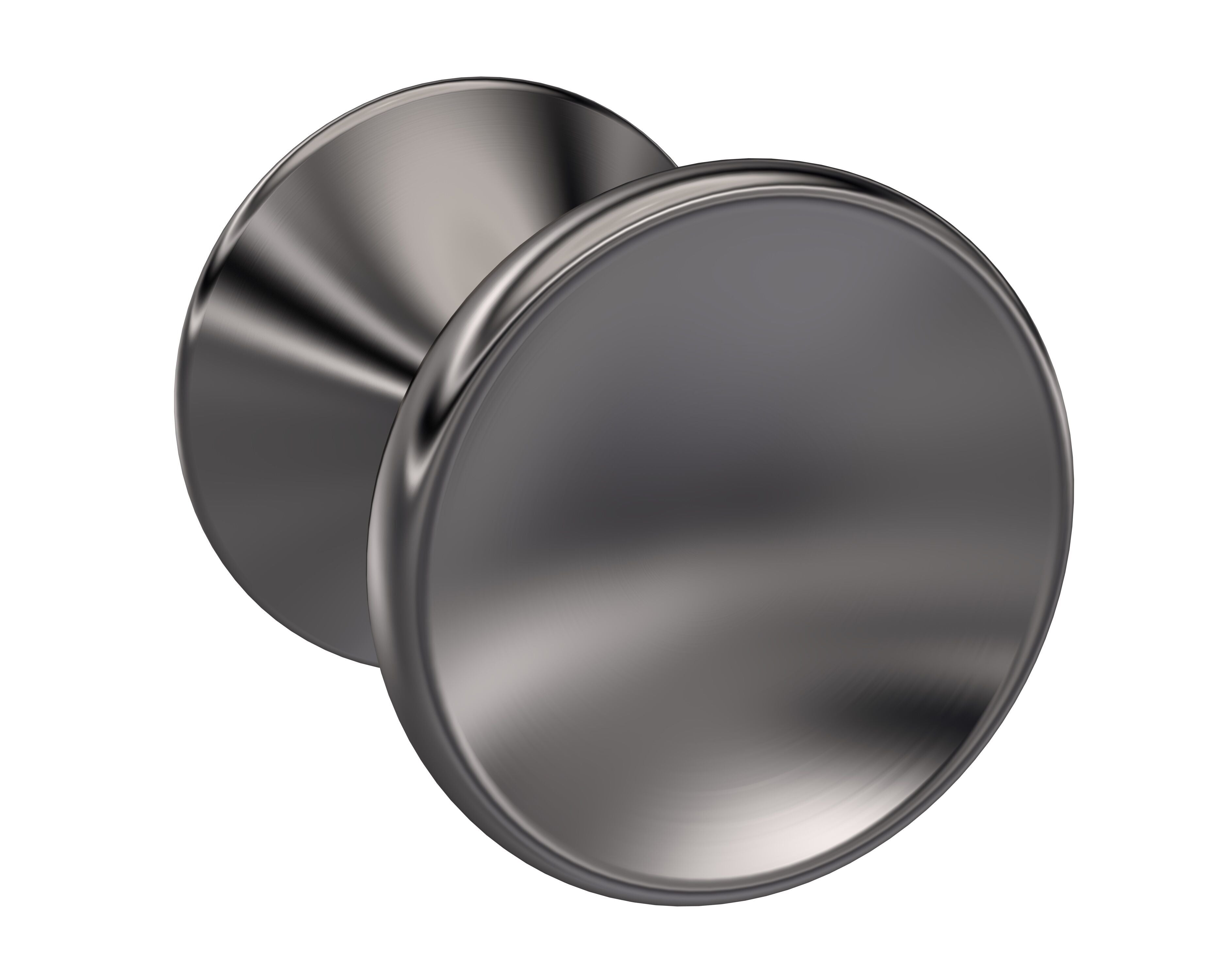 Round Brushed Pewter Indented Knob