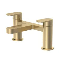 Modern Brushed Brass L-Shaped Shower Bath Package