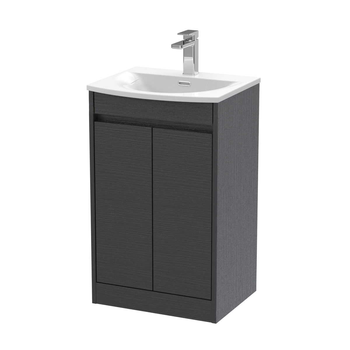 Nuie Havana 500mm 2 Door Floor Standing Vanity Unit With Curved Basin