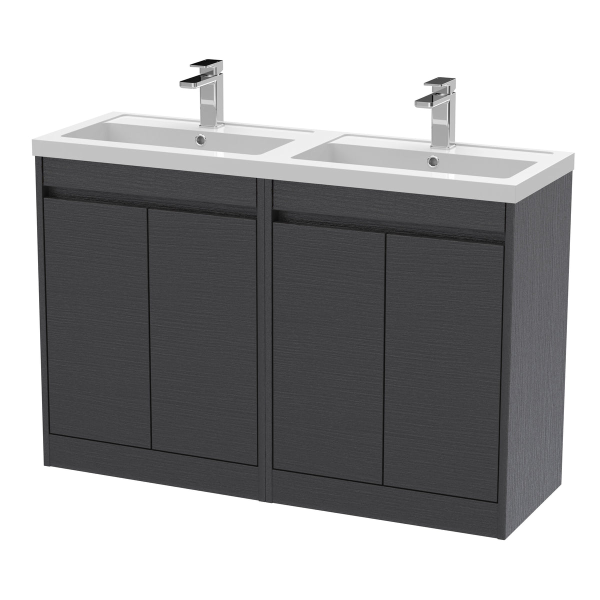 Nuie Havana 1200mm 4 Door Floor Standing Vanity Unit With Ceramic Basin