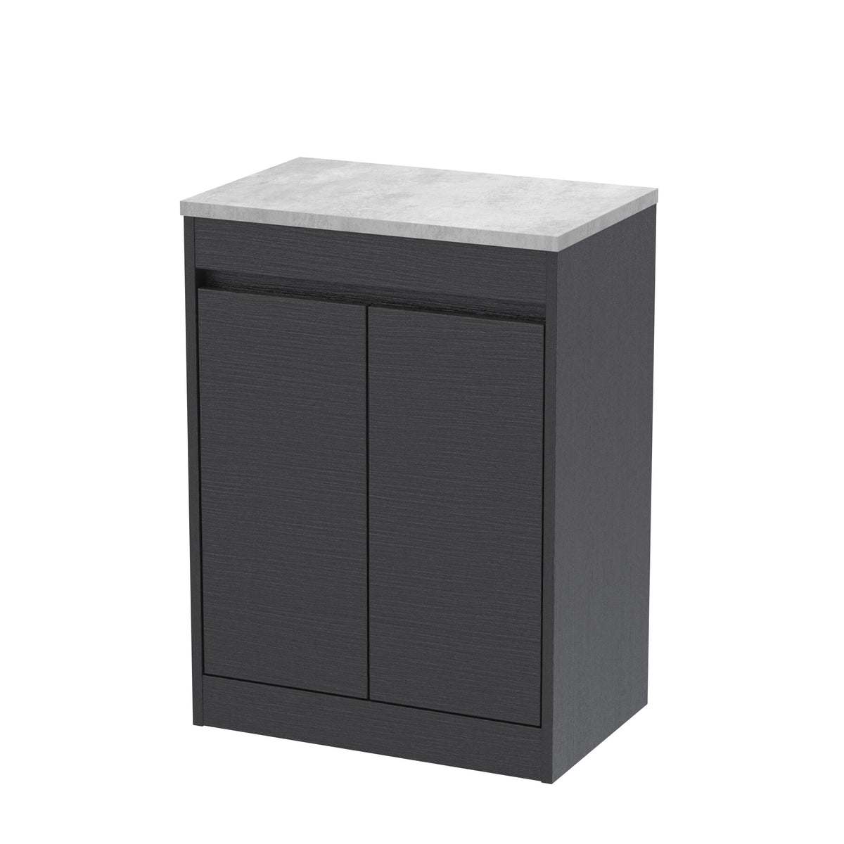 Nuie Havana 600mm 2 Door Floor Standing Vanity Unit With Bellato Grey Worktop