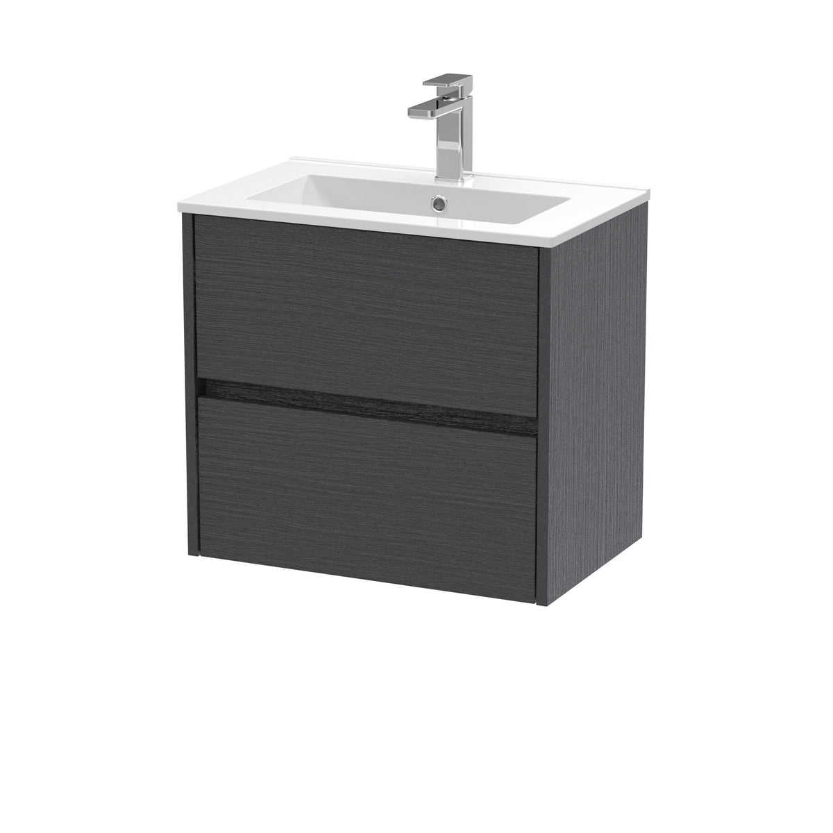 Nuie Havana 600mm 2 Drawer Wall Hung Vanity Unit With Minimalist Basin