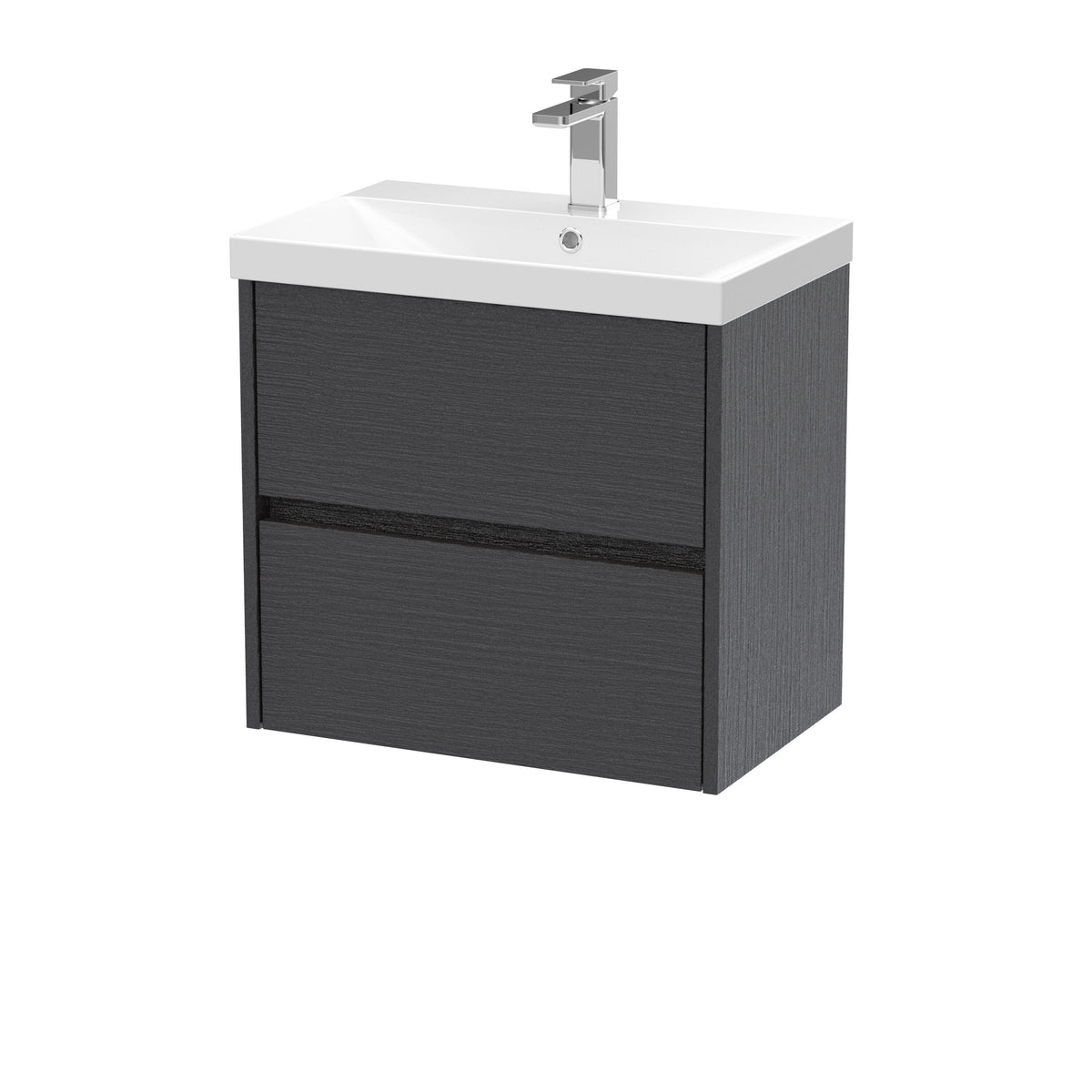 Nuie Havana 600mm 2 Drawer Wall Hung Vanity Unit With Thin Edge Basin