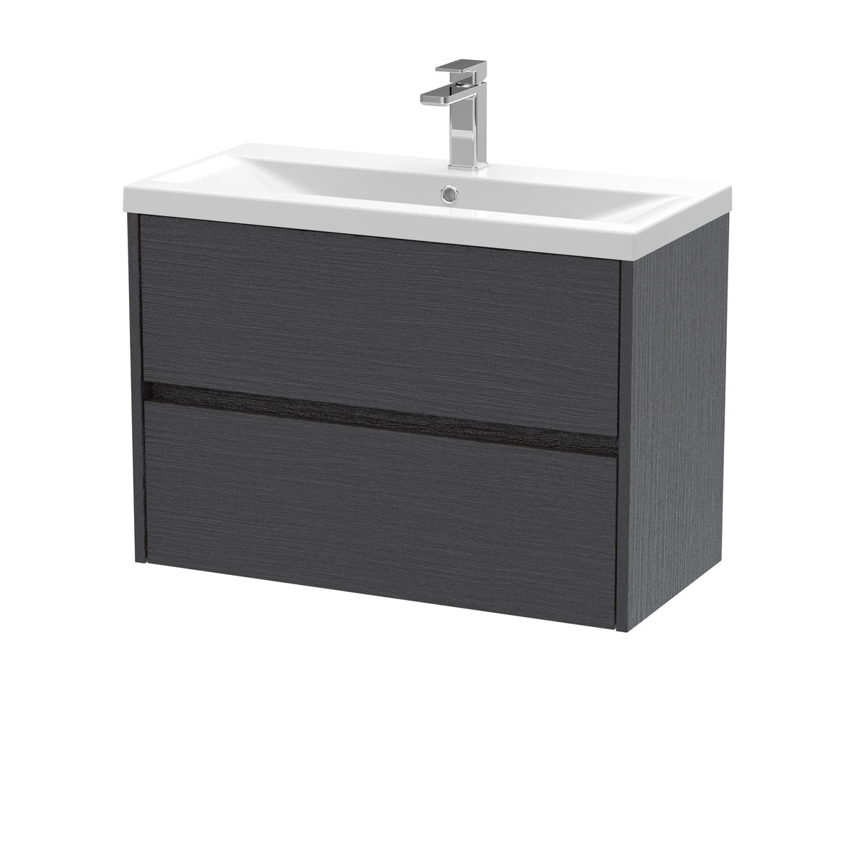 Nuie Havana 800mm 2 Drawer Wall Hung Vanity Unit With Mid-Edge Basin
