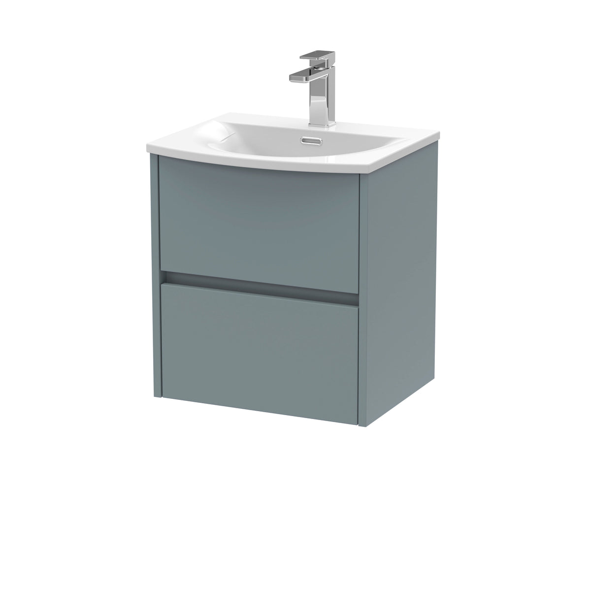 Nuie Havana 500mm 2 Drawer Wall Hung Vanity Unit With U-Shaped Curved Basin