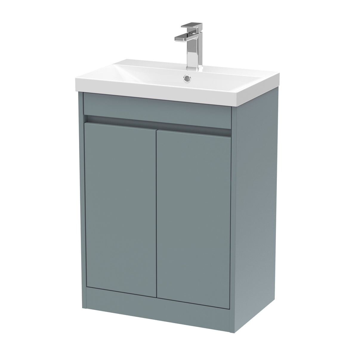 Nuie Havana 600mm 2 Door Floor Standing Vanity Unit With Thin-Edge Basin