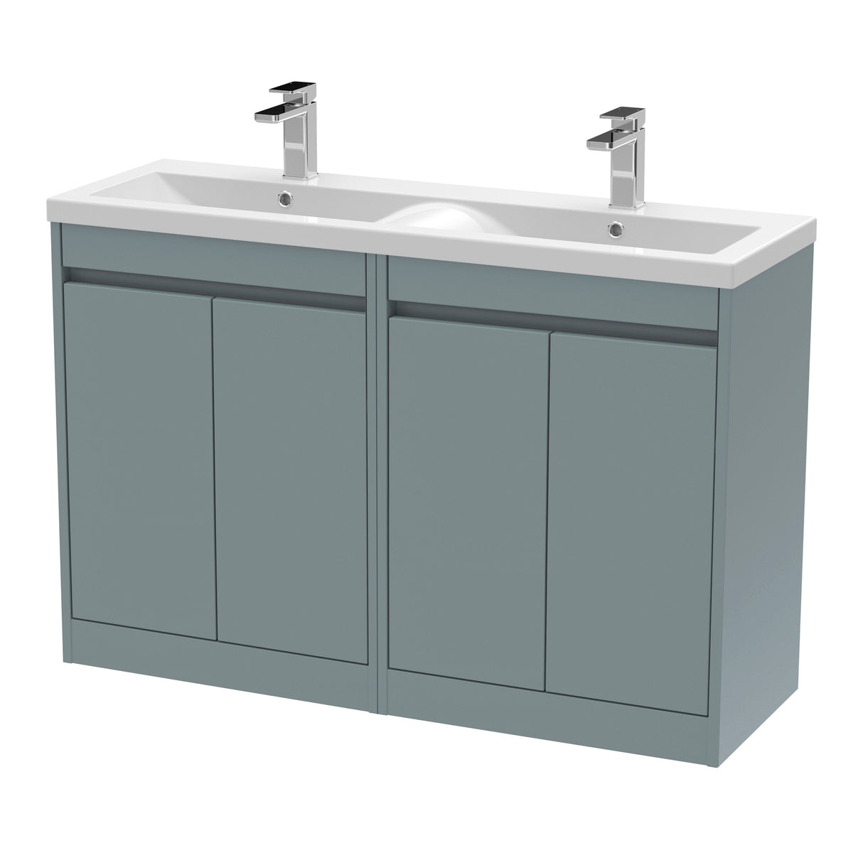 Nuie Havana 1200mm 4 Door Floor Standing Vanity Unit With Polymarble Basin