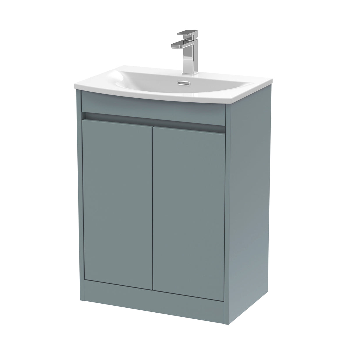 Nuie Havana 600mm 2 Door Floor Standing Vanity Unit With Curved Basin