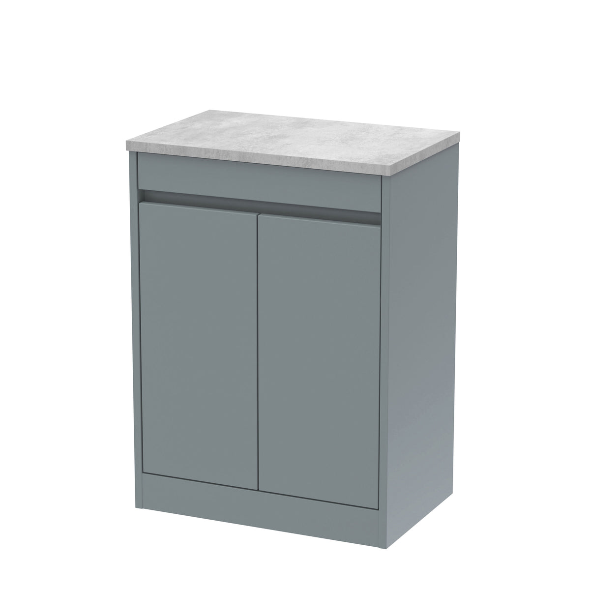 Nuie Havana 600mm 2 Door Floor Standing Vanity Unit With Bellato Grey Worktop