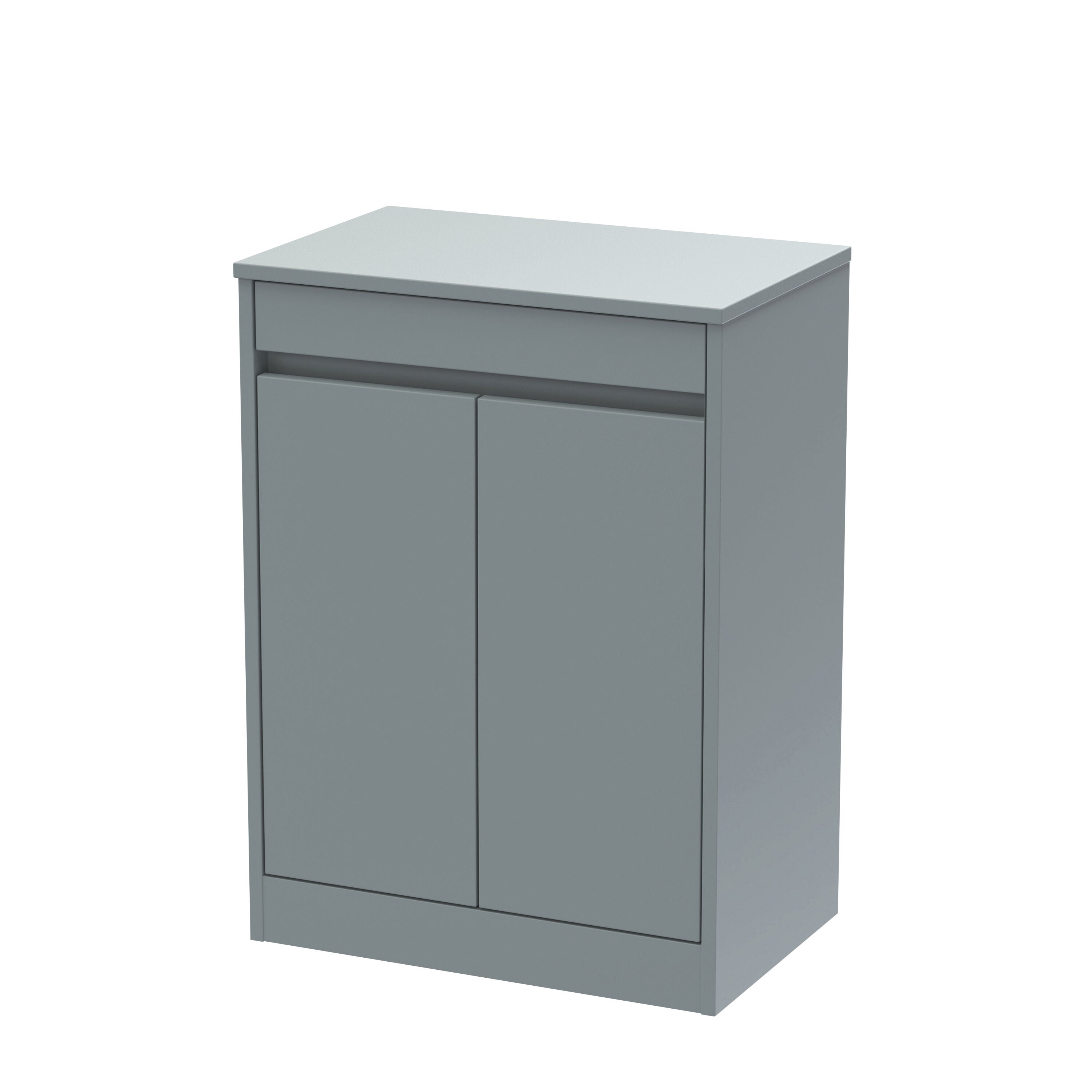 nuie Havana 600mm Coastal Grey 2 Door Floor Standing Vanity Unit With Co-ordinating Worktop