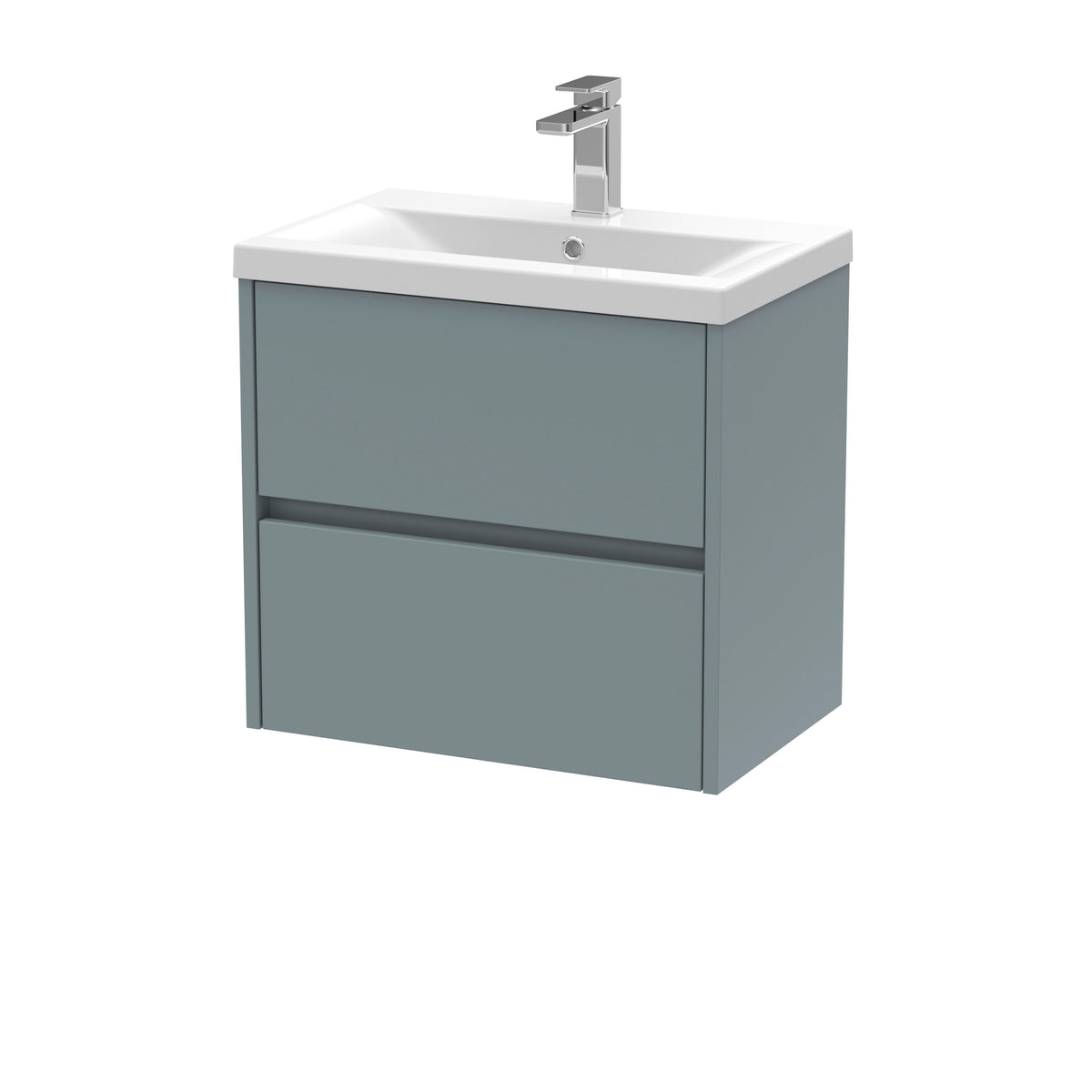 Nuie Havana 600mm 2 Drawer Wall Hung Vanity Unit With Mid-Edge Basin
