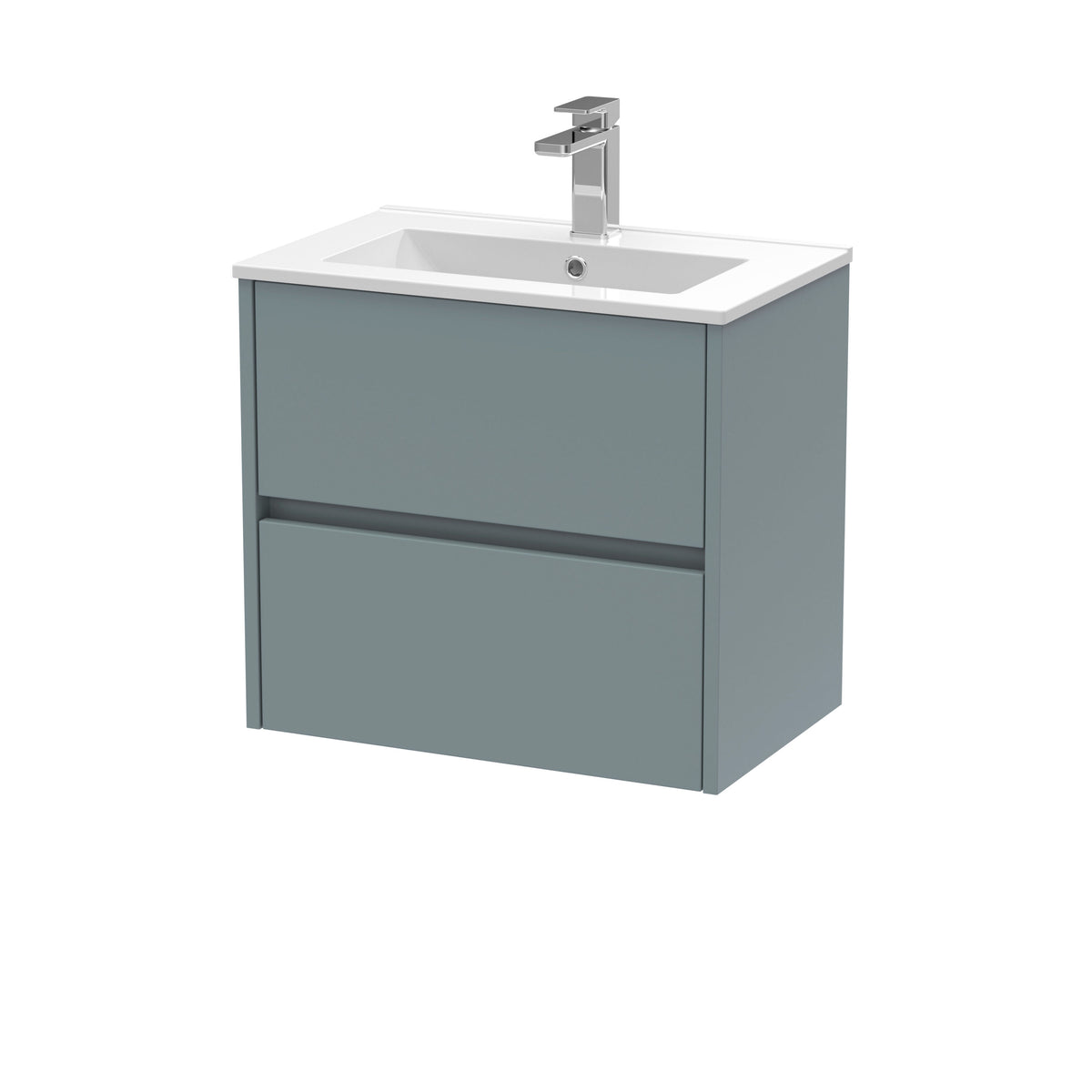 Nuie Havana 600mm 2 Drawer Wall Hung Vanity Unit With Minimalist Basin