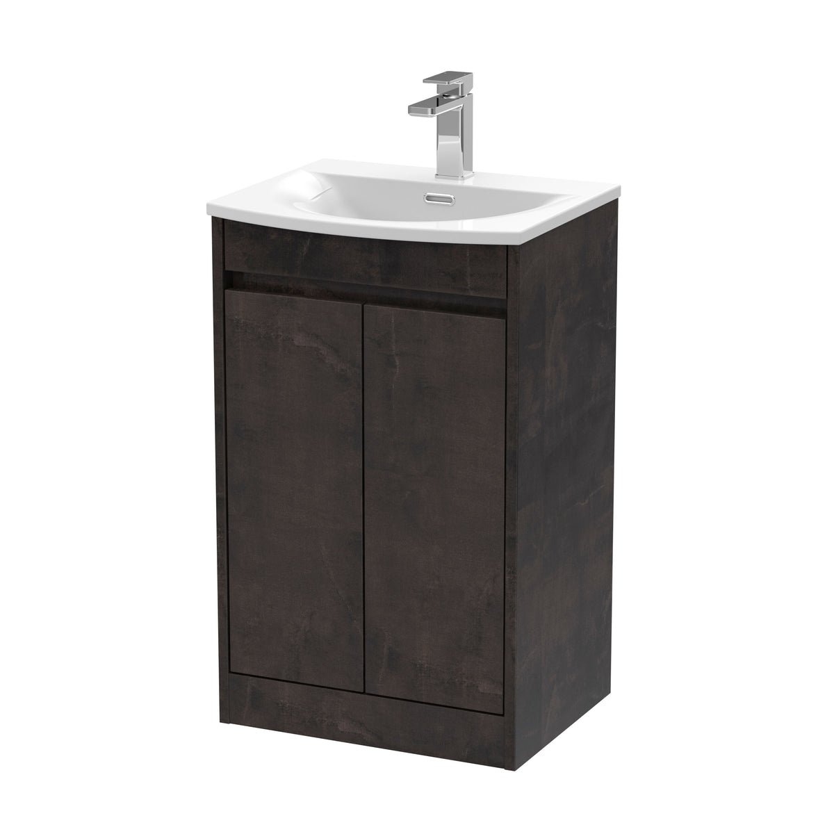 Nuie Havana 500mm 2 Door Floor Standing Vanity Unit With Curved Basin