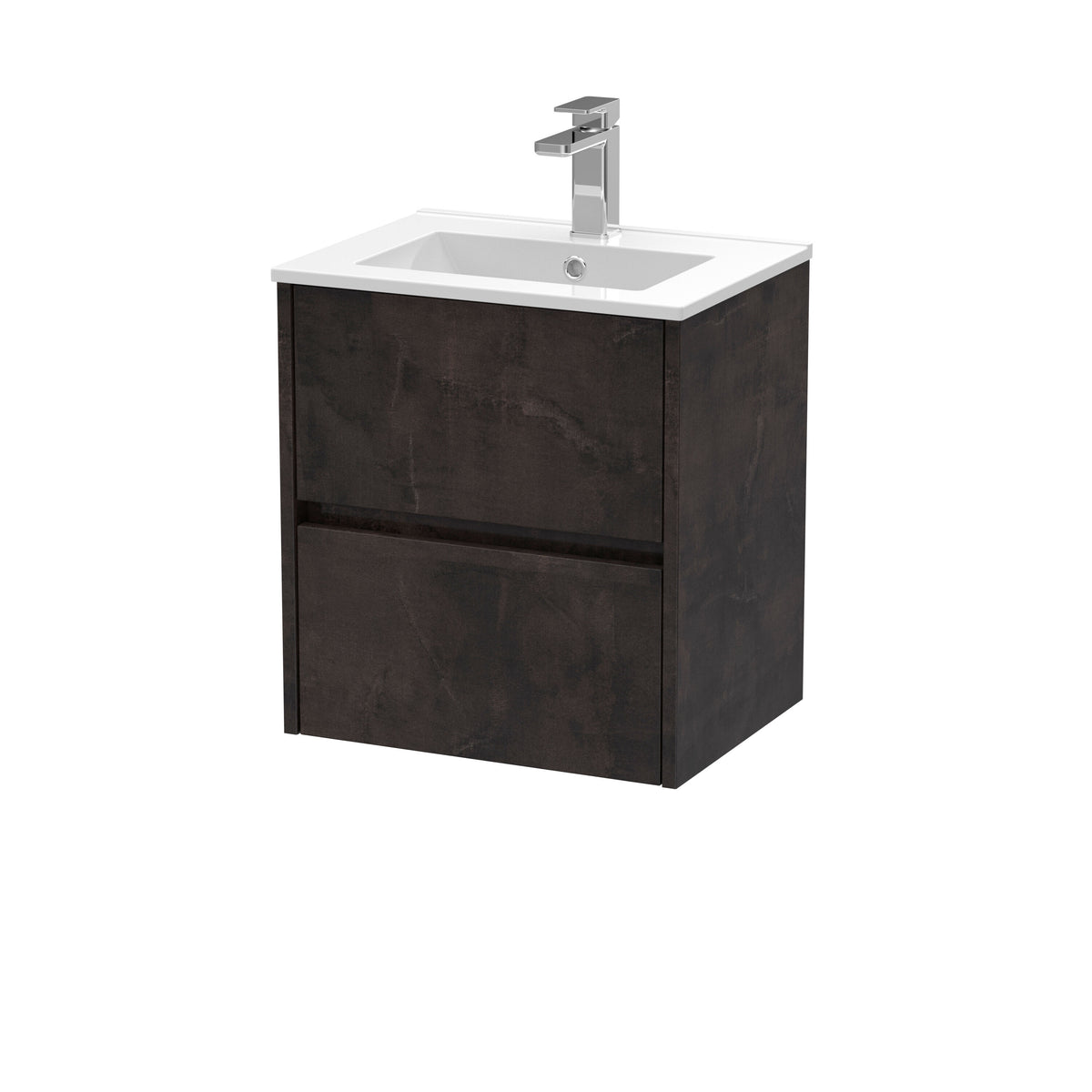Nuie Havana 500mm 2 Drawer Wall Hung Vanity Unit With Minimalist Basin