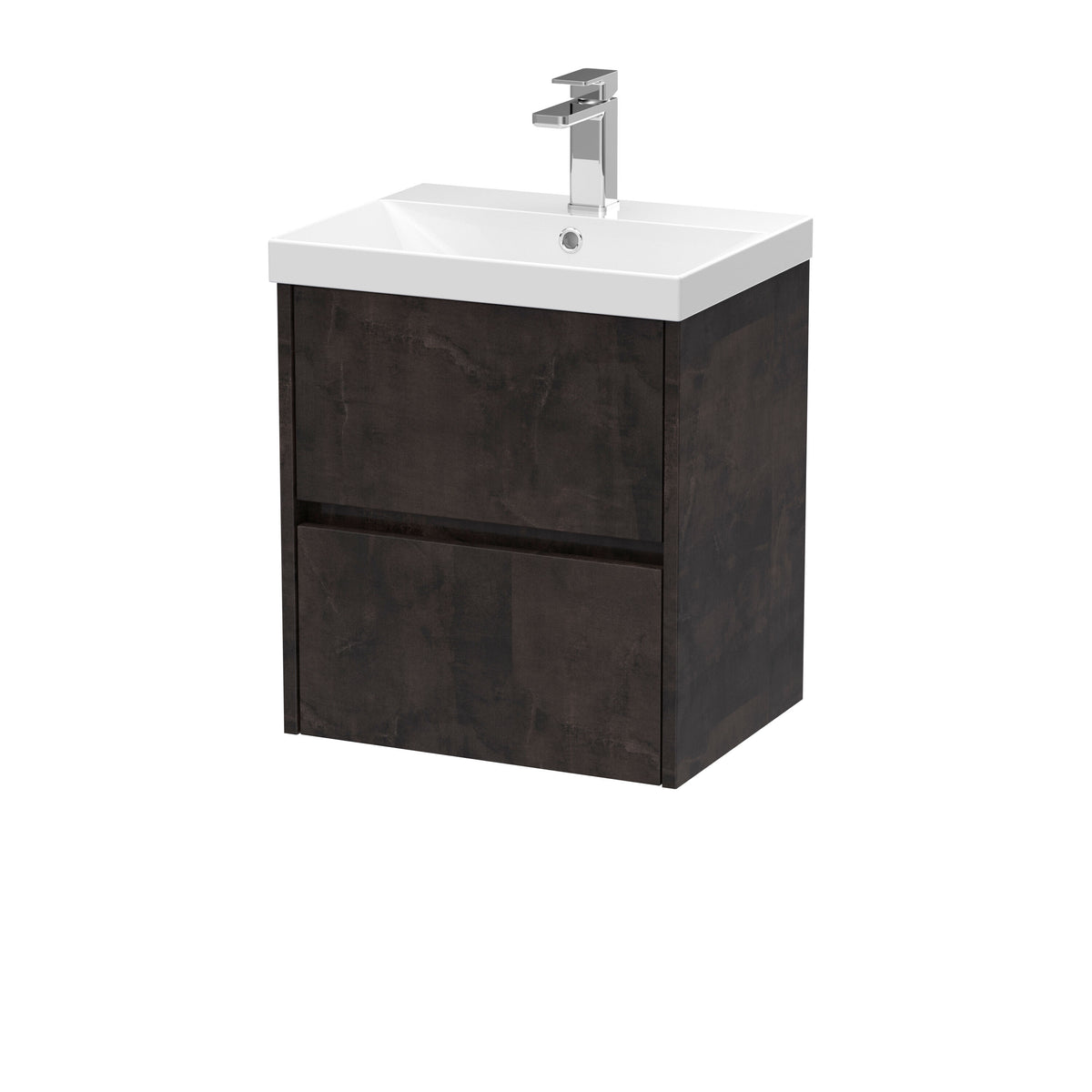 Nuie Havana 500mm 2 Drawer Wall Hung Vanity Unit With Thin Edge Basin