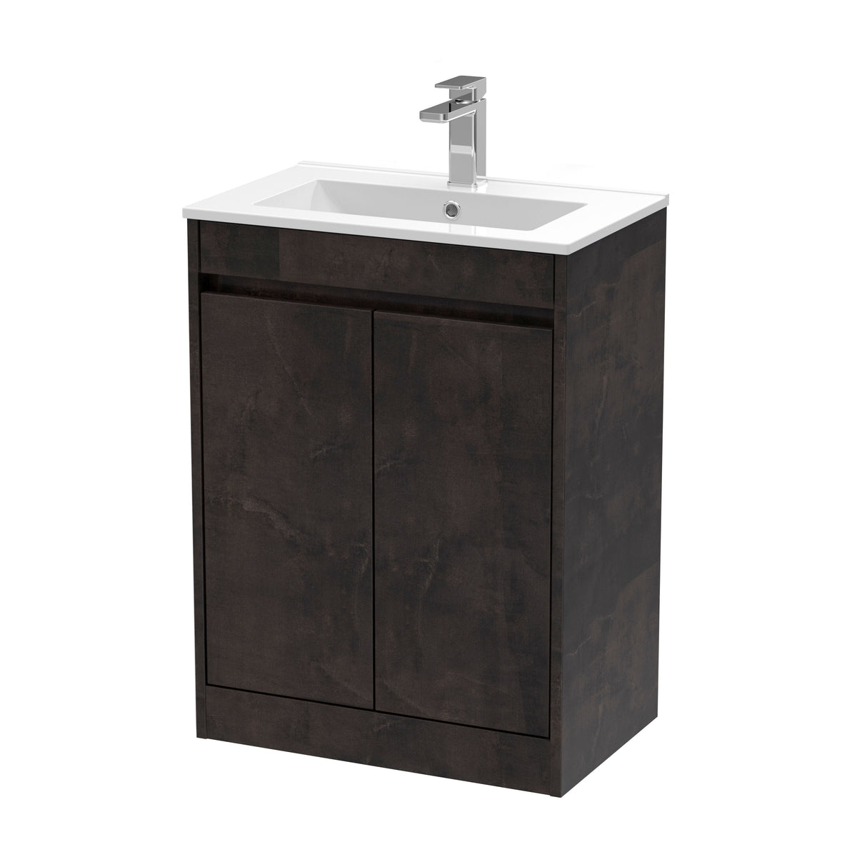 Nuie Havana 600mm 2 Door Floor Standing Vanity Unit With Minimilist Basin