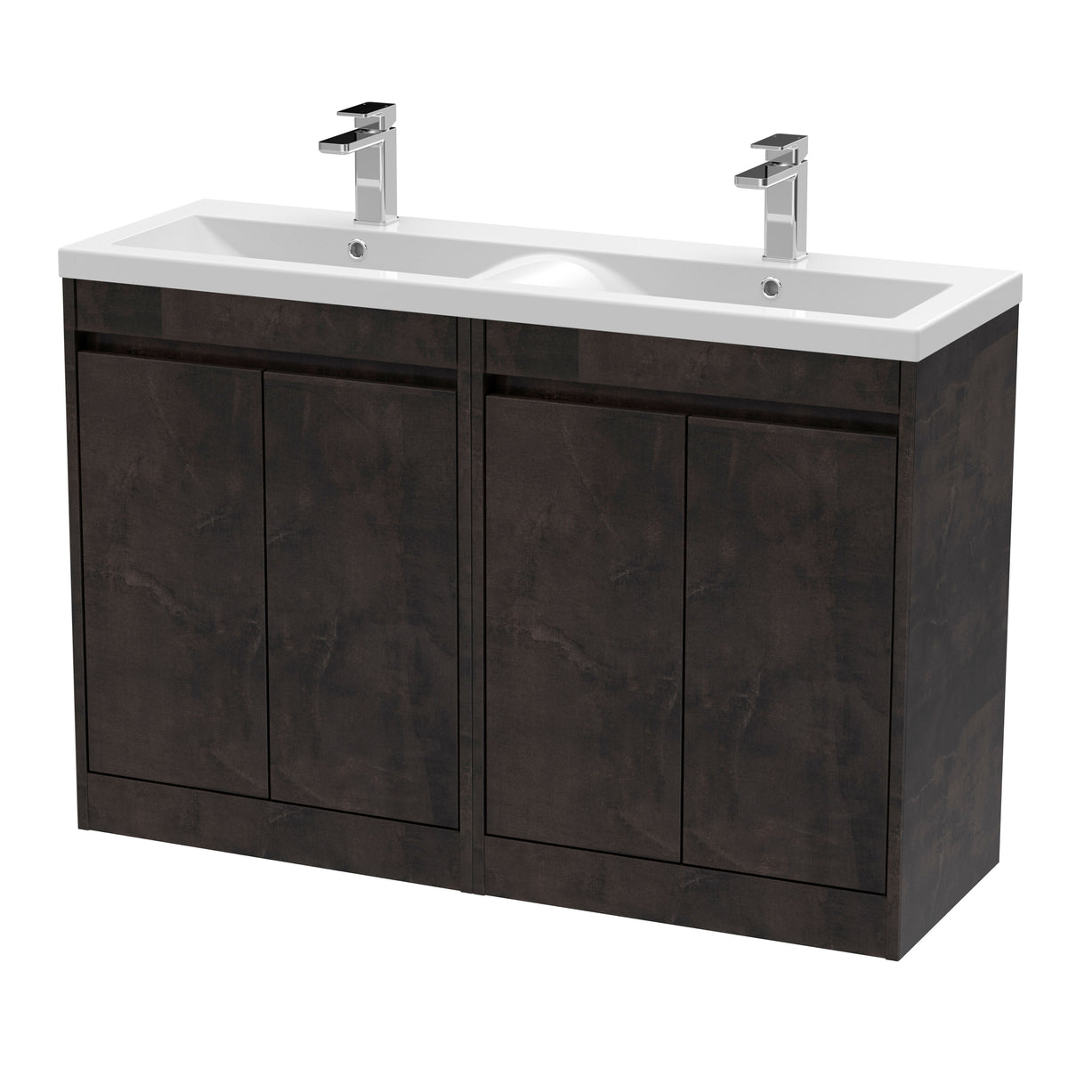 Nuie Havana 1200mm 4 Door Floor Standing Vanity Unit With Polymarble Basin