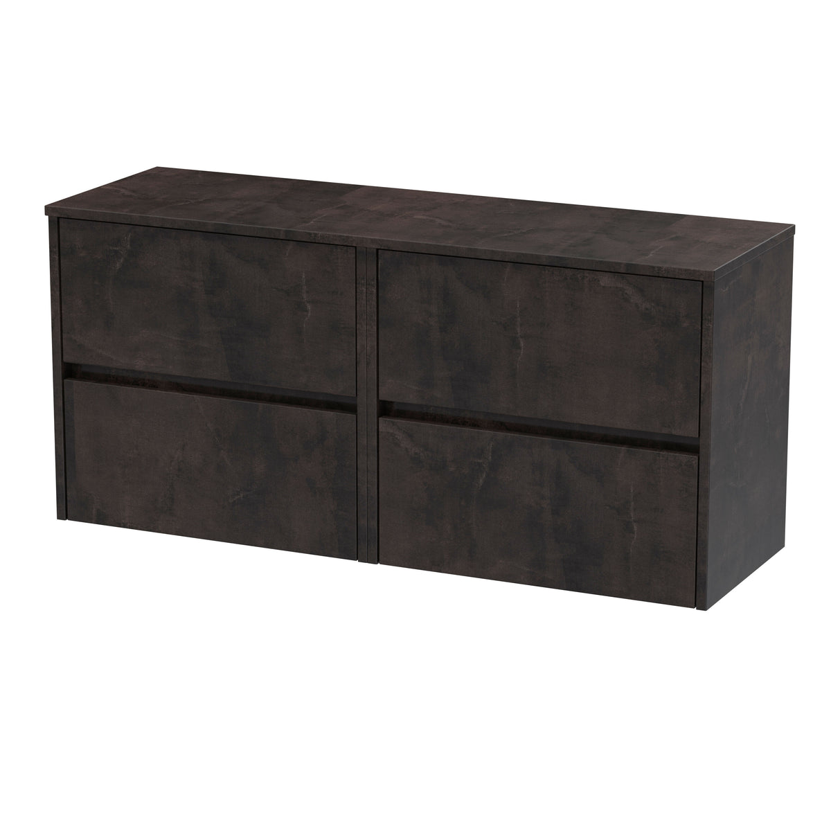 Nuie Havana 1200mm 4 Drawer Wall Hung Vanity Unit With Colour Match Worktop
