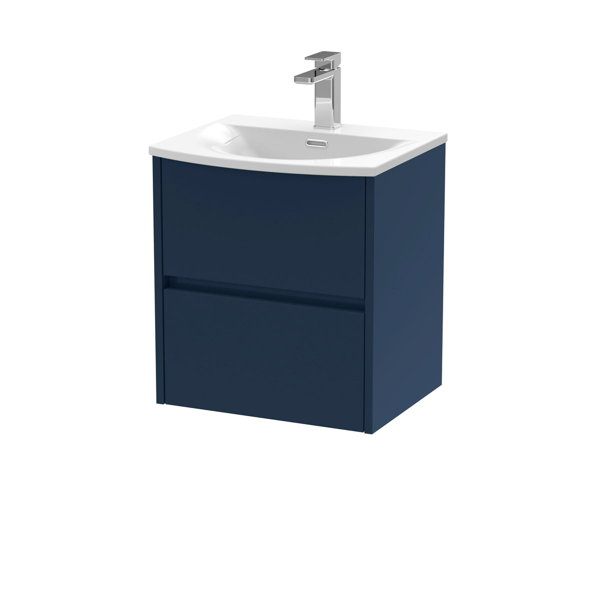 Nuie Havana 500mm 2 Drawer Wall Hung Vanity Unit With U-Shaped Curved Basin