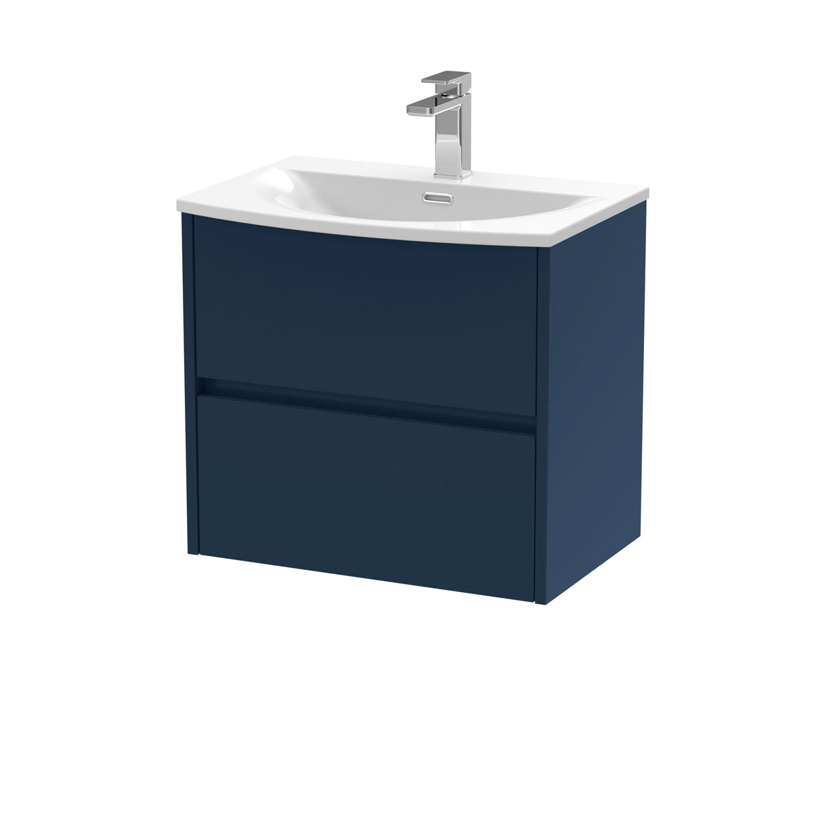 Nuie Havana 600mm 2 Drawer Wall Hung Vanity Unit With U-Shaped Curved Basin