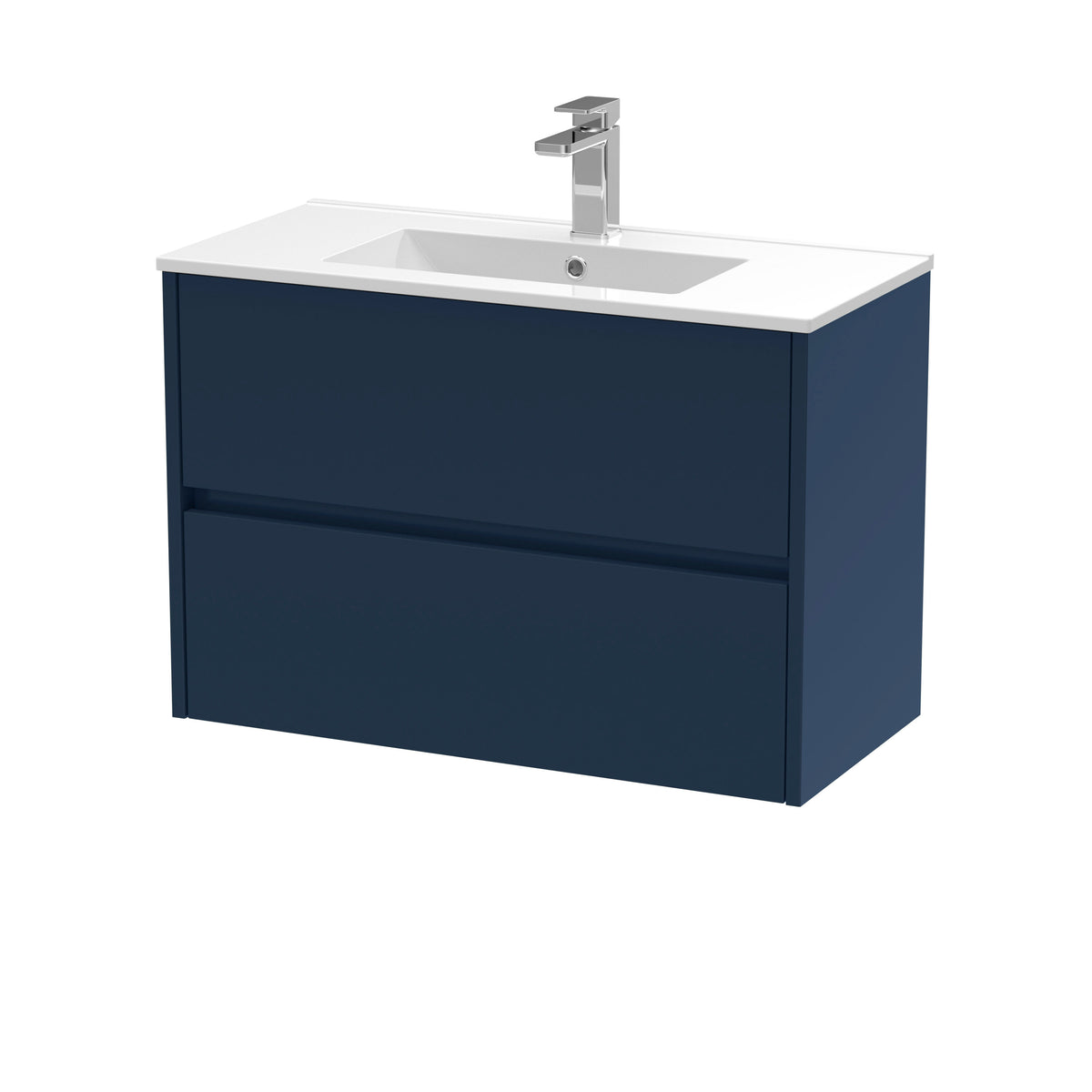 Nuie Havana 800mm 2 Drawer Wall Hung Vanity Unit With Minimalist Basin