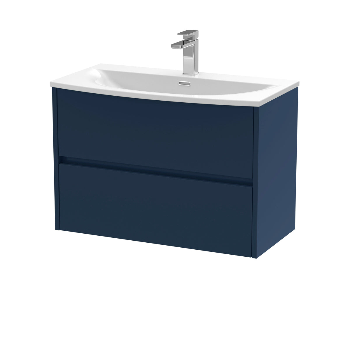 Nuie Havana 800mm 2 Drawer Wall Hung Vanity Unit With U-Shaped Curved Basin