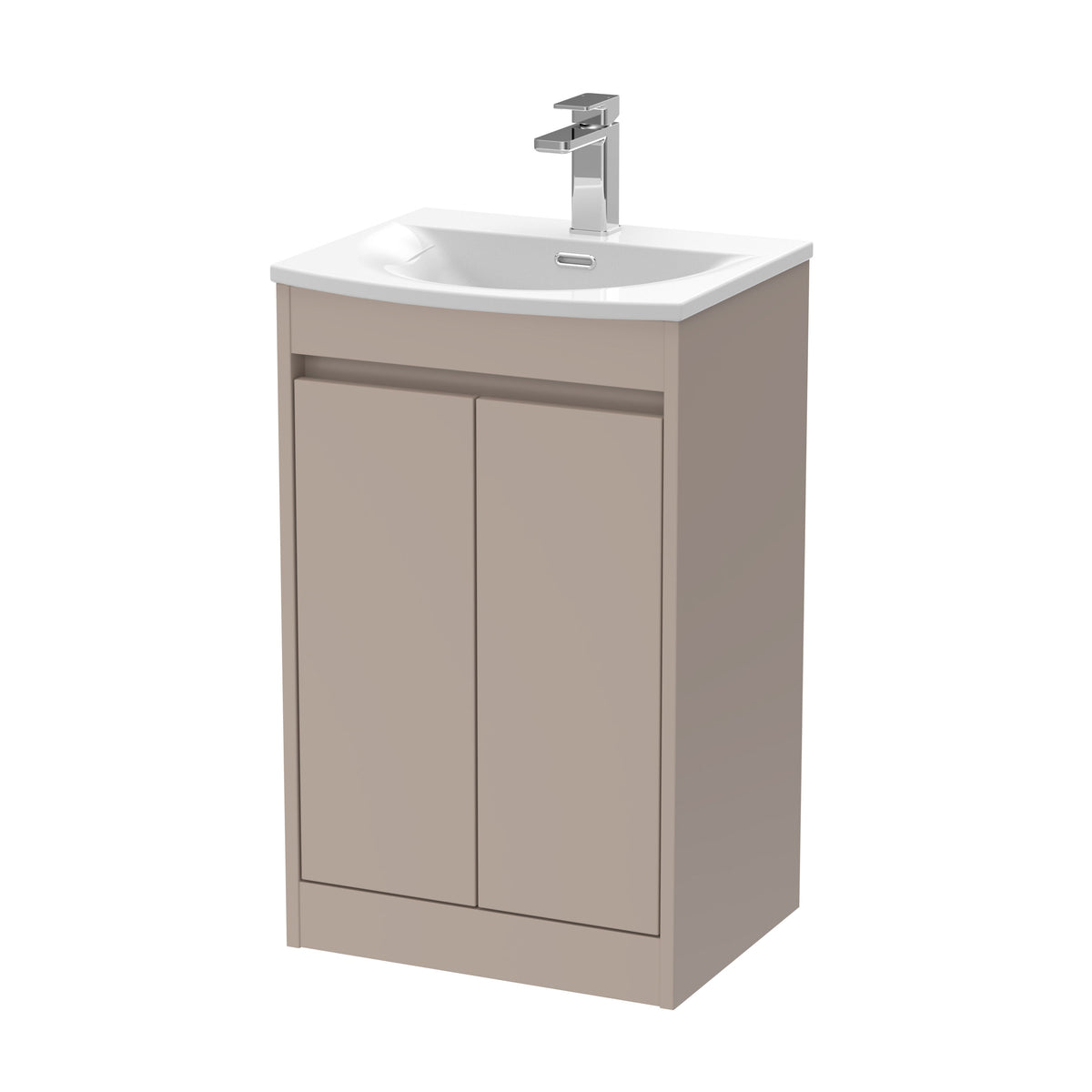 Nuie Havana 500mm 2 Door Floor Standing Vanity Unit With Curved Basin