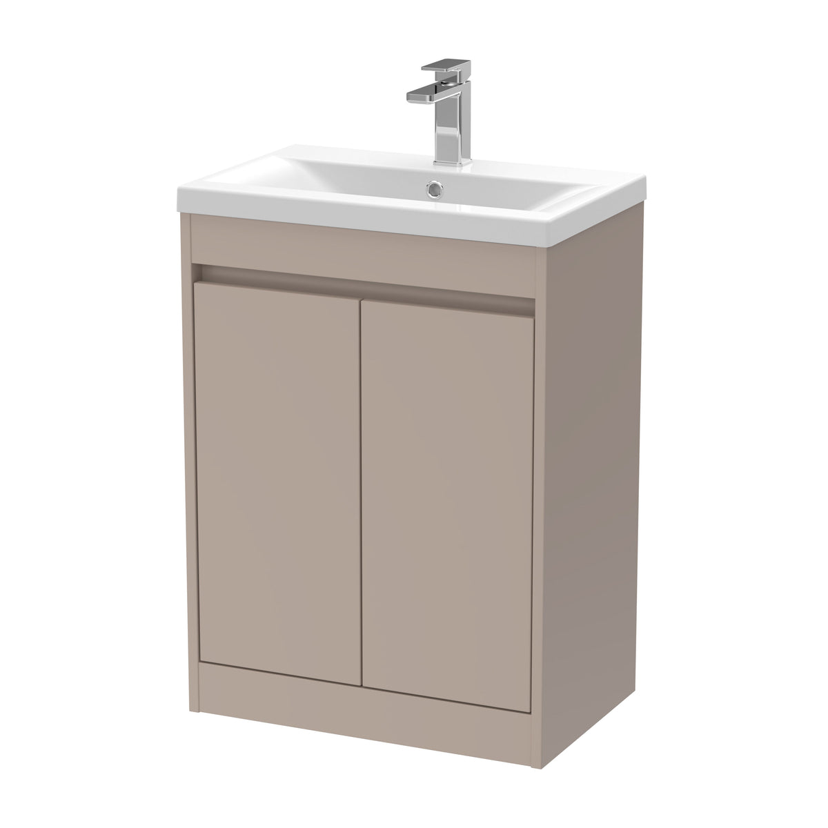 Nuie Havana 600mm 2 Door Floor Standing Vanity Unit With Mid-Edge Basin