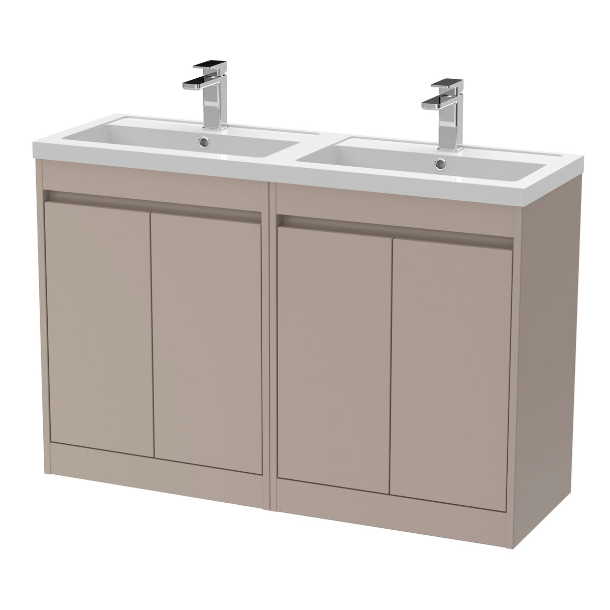 Nuie Havana 1200mm 4 Door Floor Standing Vanity Unit With Ceramic Basin